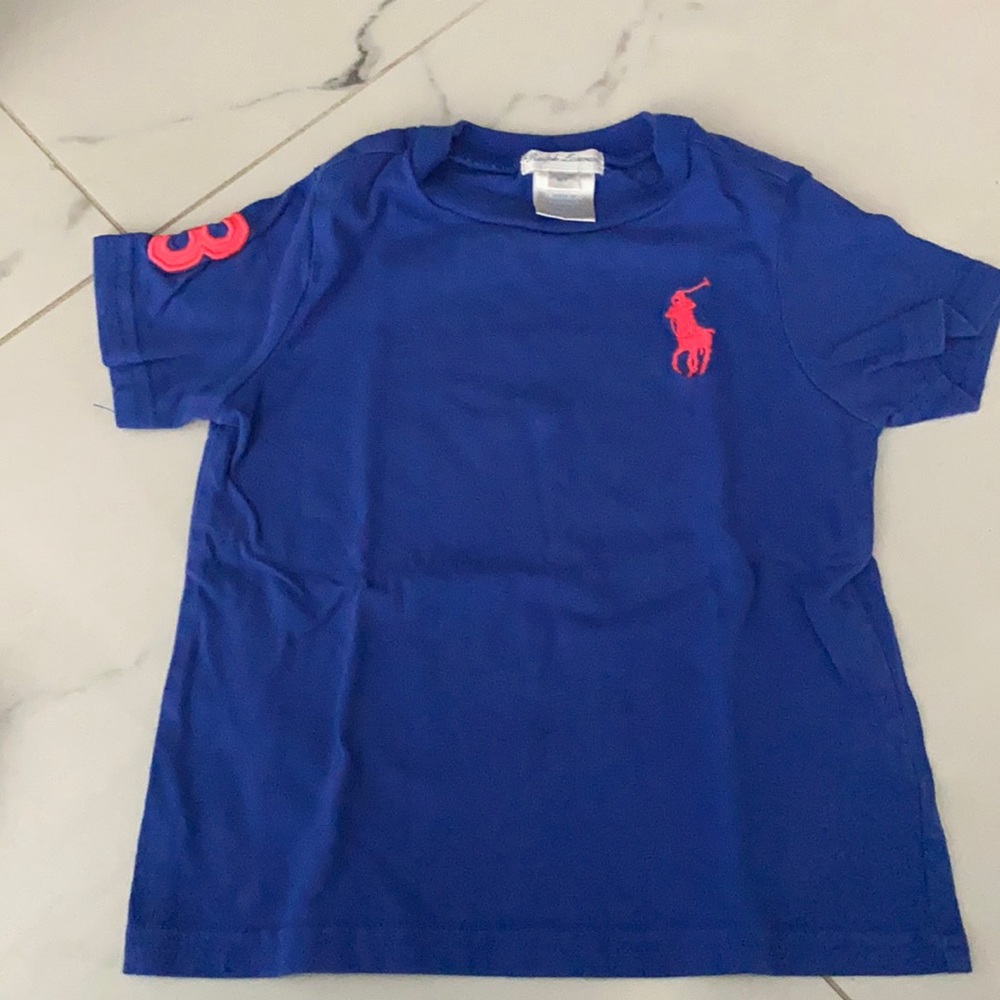 Polo Ralph Lauren tshirt 18 months blue pink pony